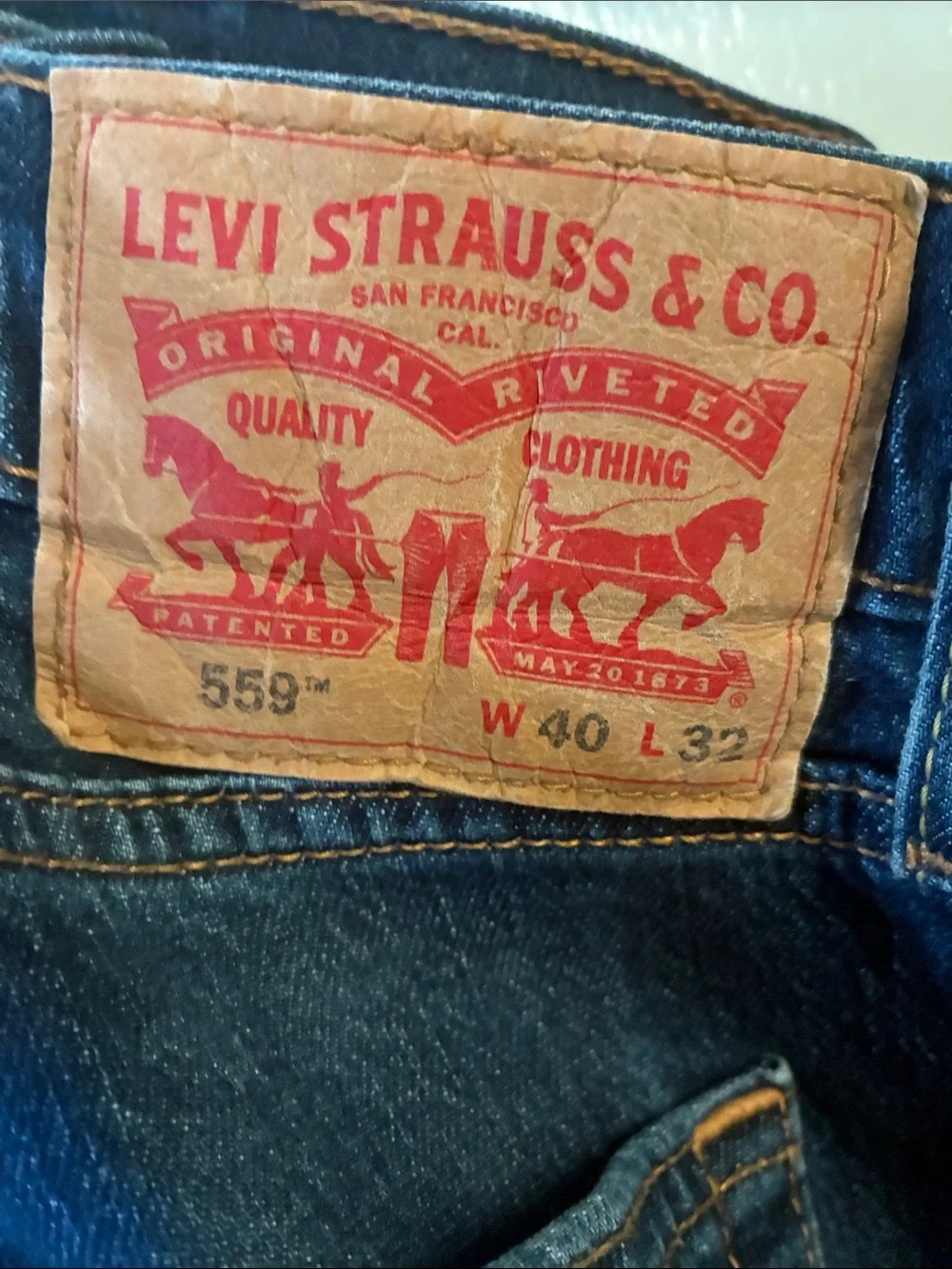 Men's Slim Straight Jeans in Dark Blue Denim
